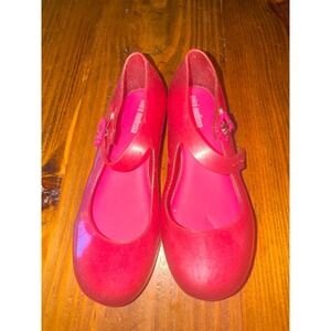 Mini Melissa Pink Glitter Jelly Mary Jane Flats Kids Size 11 Sweet Scented Shoes